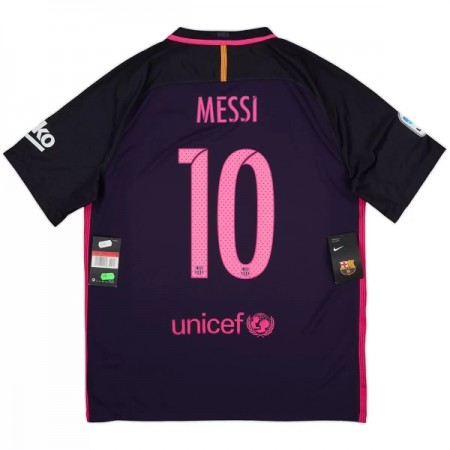 Barcelona Messi 10 2016-17 Retro Udebanesæt Kortærmet