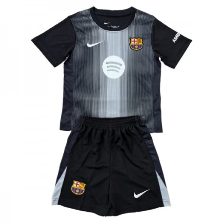 FC Barcelona Målmand Børn Trøje Sort 2025-26 Kortærmet(+ Korte bukser)