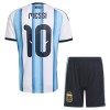 Argentina Messi 10 Børn Hjemmebanesæt VM Fodbold 2026 Kortærmet(+ Korte bukser)