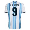 Argentina J. Alvarez 9 Hjemmebanesæt VM Fodbold 2026 Kortærmet
