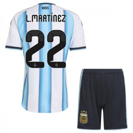 Argentina Lautaro Martinez 22 Børn Hjemmebanesæt VM Fodbold 2026 Kortærmet(+ Korte bukser)