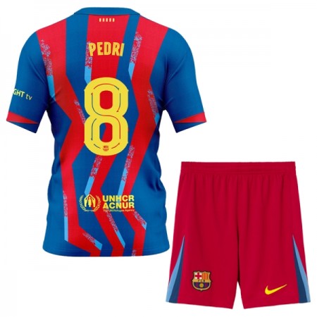 FC Barcelona Pedri 8 Børn 4.sæt 2025-26 Kortærmet(+ Korte bukser)