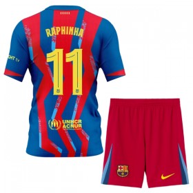 FC Barcelona Raphinha 11 Børn 4.sæt 2025-26 Kortærmet(+ Korte bukser)