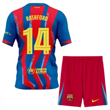 FC Barcelona Rashford 14 Børn 4.sæt 2025-26 Kortærmet(+ Korte bukser)