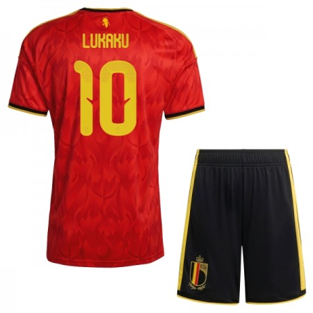 Belgien Lukaku 10 Børn Hjemmebanesæt VM Fodbold 2026 Kortærmet(+ Korte bukser)