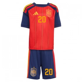 Spanien Pedri 20 Børn Hjemmebanesæt VM Fodbold 2026 Kortærmet(+ Korte bukser)