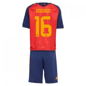 Spanien Rodrigo 16 Børn Hjemmebanesæt VM Fodbold 2026 Kortærmet(+ Korte bukser)