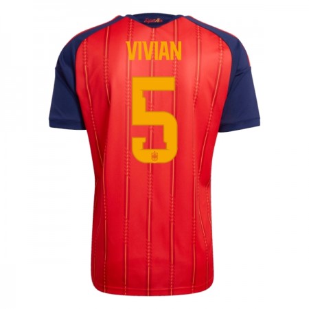 Spanien Vivian 5 Hjemmebanesæt VM Fodbold 2026 Kortærmet