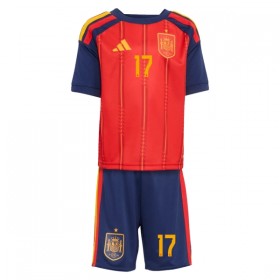 Spanien Williams JR 17 Børn Hjemmebanesæt VM Fodbold 2026 Kortærmet(+ Korte bukser)