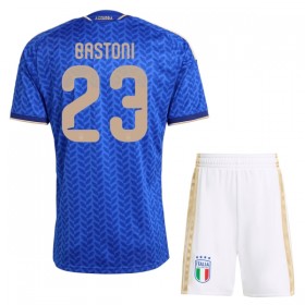 Italien Bastoni 23 Børn Hjemmebanesæt VM Fodbold 2026 Kortærmet(+ Korte bukser)
