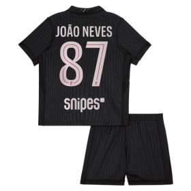 Paris Saint-Germain Joao Neves 87 Jordan Børn 4.sæt 2025-26 Kortærmet(+ Korte bukser)