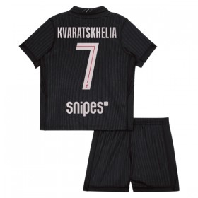 Paris Saint-Germain Kvaratskhelia 7 Jordan Børn 4.sæt 2025-26 Kortærmet(+ Korte bukser)