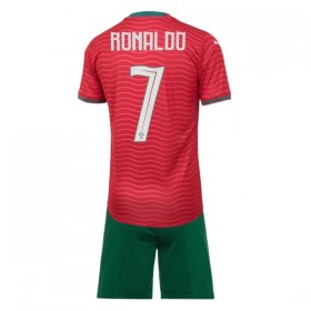Portugal Ronaldo 7 Børn Hjemmebanesæt VM Fodbold 2026 Kortærmet(+ Korte bukser)