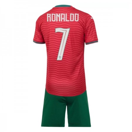 Portugal Ronaldo 7 Børn Hjemmebanesæt VM Fodbold 2026 Kortærmet(+ Korte bukser)
