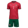 Portugal Ronaldo 7 Børn Hjemmebanesæt VM Fodbold 2026 Kortærmet(+ Korte bukser)