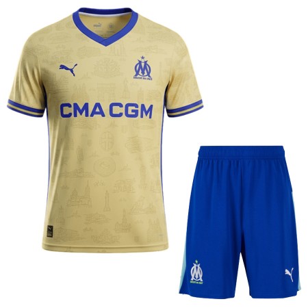 Olympique de Marseille Børn 4.sæt 2025-26 Kortærmet(+ Korte bukser)