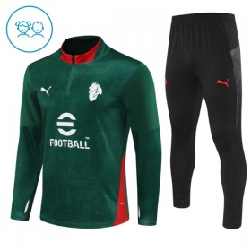 AC Milan Børn Grøn Trænings Sweatshirt Kvart-Zip 2025-26