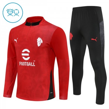 AC Milan Børn Rød Trænings Sweatshirt Kvart-Zip 2025-26