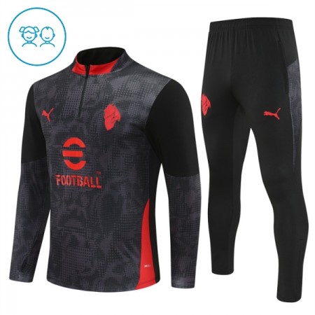 AC Milan Børn Sort Trænings Sweatshirt Kvart-Zip 2025-26