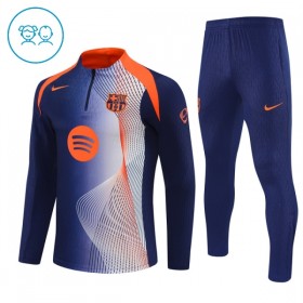 FC Barcelona Børn Blå Trænings Sweatshirt Kvart-Zip 2025-26