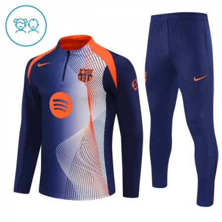 FC Barcelona Børn Blå Trænings Sweatshirt Kvart-Zip 2025-26