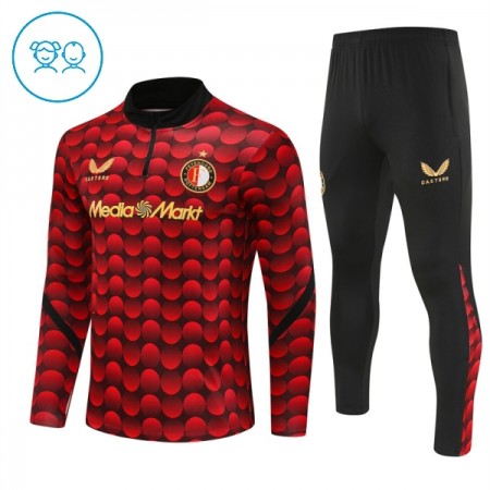 Feyenoord Rotterdam Børn Rød Trænings Sweatshirt Kvart-Zip 2025-26