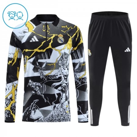 Real Madrid Marvel Børn Sort Trænings Sweatshirt Kvart-Zip 2026-27