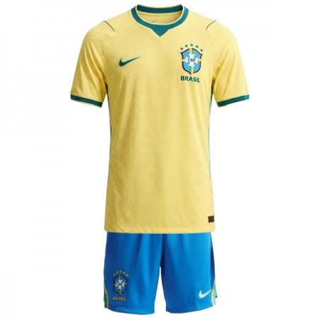Brasilien Børn Hjemmebanesæt VM Fodbold 2026 Kortærmet(+ Korte bukser)
