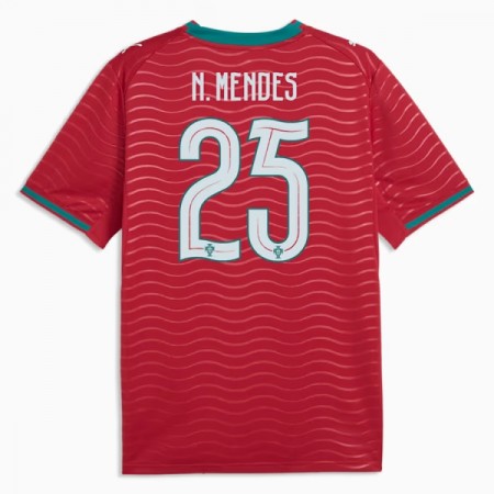 Portugal Nuno Mendes 25 Hjemmebanesæt VM Fodbold 2026 Kortærmet