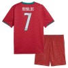 Portugal Ronaldo 7 Børn Hjemmebanesæt VM Fodbold 2026 Kortærmet(+ Korte bukser)