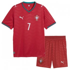 Portugal Ronaldo 7 Børn Hjemmebanesæt VM Fodbold 2026 Kortærmet(+ Korte bukser)