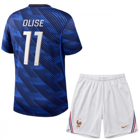 Frankrig Olise 11 Børn Hjemmebanesæt VM Fodbold 2026 Kortærmet(+ Korte bukser)
