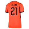 Holland Frenkie de Jong 21 Børn Hjemmebanesæt VM Fodbold 2026 Kortærmet(+ Korte bukser)