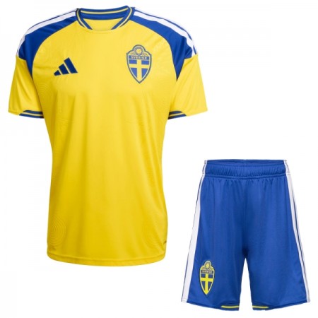 Sverige Børn Hjemmebanesæt VM Fodbold 2026 Kortærmet(+ Korte bukser)