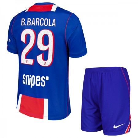 Paris Saint-Germain Bradley Barcola 29 Børn Hjemmebanesæt 2026-27 Kortærmet(+ Korte bukser)