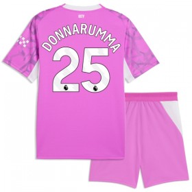 Manchester City Donnarumma 25 Målmand Børn Udebanesæt Pink 2026-27 Kortærmet(+ Korte bukser)
