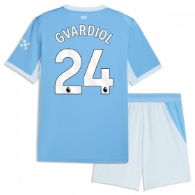 Manchester City Gvardiol 24 Børn Hjemmebanesæt 2026-27 Kortærmet(+ Korte bukser)