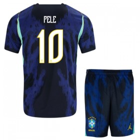 Brasilien Pele 10 Børn Udebanesæt VM Fodbold 2026 Kortærmet(+ Korte bukser)
