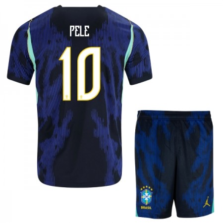 Brasilien Pele 10 Børn Udebanesæt VM Fodbold 2026 Kortærmet(+ Korte bukser)