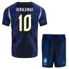 Brasilien Ronaldinho 10 Børn Udebanesæt VM Fodbold 2026 Kortærmet(+ Korte bukser)