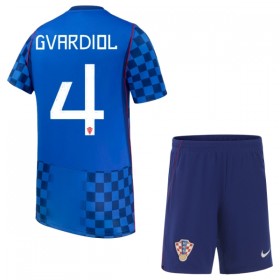 Kroatien Gvardiol 4 Børn Udebanesæt VM Fodbold 2026 Kortærmet(+ Korte bukser)