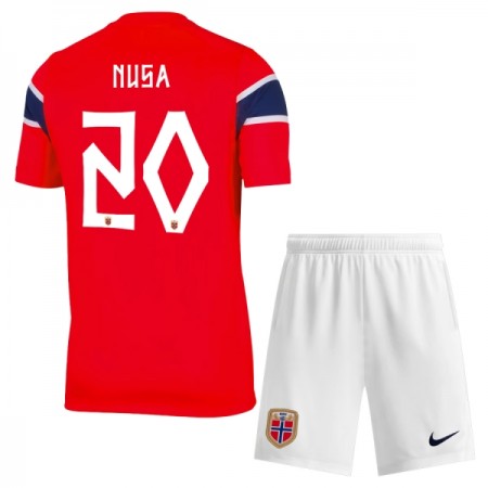 Norge Nusa 20 Børn Hjemmebanesæt VM Fodbold 2026 Kortærmet(+ Korte bukser)