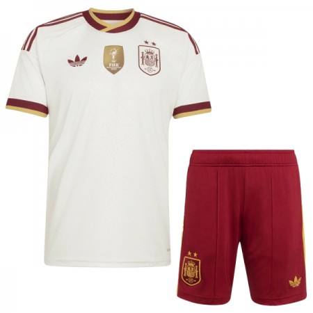Spanien 2 Stars Børn Udebanesæt VM Fodbold 2026 Kortærmet(+ Korte bukser)