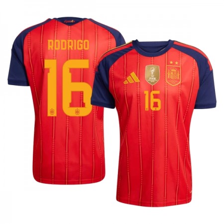 Spanien 2 Stars Rodrigo 16 Hjemmebanesæt VM Fodbold 2026 Kortærmet