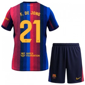 FC Barcelona Frenkie de Jong 21 Børn Hjemmebanesæt 2026-27 Kortærmet(+ Korte bukser)