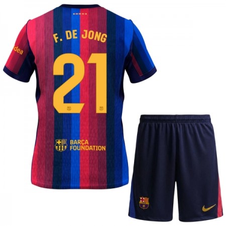 FC Barcelona Frenkie de Jong 21 Børn Hjemmebanesæt 2026-27 Kortærmet(+ Korte bukser)