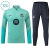 Barcelona Børn Grøn Trænings Sweatshirt Kvart-Zip 2026-27 Barcelona Børn Grøn Trænings Sweatshirt Kvart-Zip 2026-27