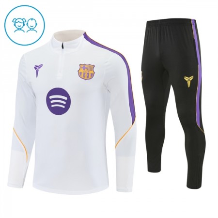 Barcelona Børn Hvid Trænings Sweatshirt Kvart-Zip 2026-27 Barcelona Børn Hvid Trænings Sweatshirt Kvart-Zip 2026-27