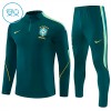 Brasilien Børn Grøn Trænings Sweatshirt Kvart-Zip 2026-27 Brasilien Børn Grøn Trænings Sweatshirt Kvart-Zip 2026-27