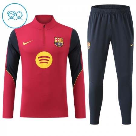 FC Barcelona Børn Rød Trænings Sweatshirt Kvart-Zip 2026-27 FC Barcelona Børn Rød Trænings Sweatshirt Kvart-Zip 2026-27